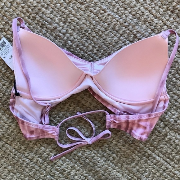 SHADE & Shore blush pink bikini swim suit bra top.  New with tags.  36B. - Picture 6 of 9